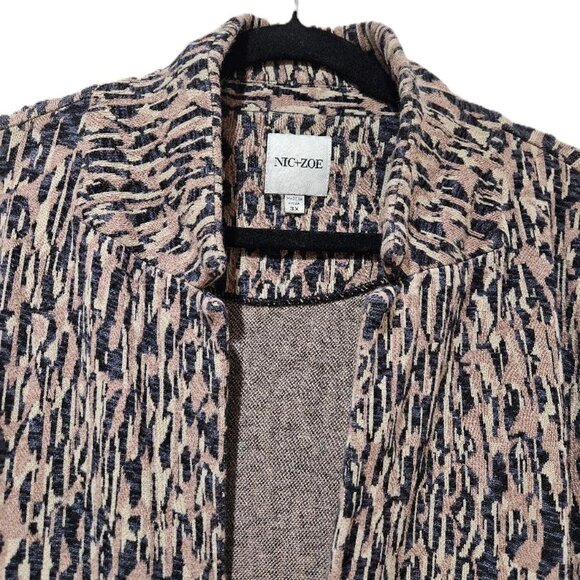 NIC+ZOE LEOPARD KNIT OPEN FRONT BLAZER  3x  JACKET WRAP - Picture 2 of 5